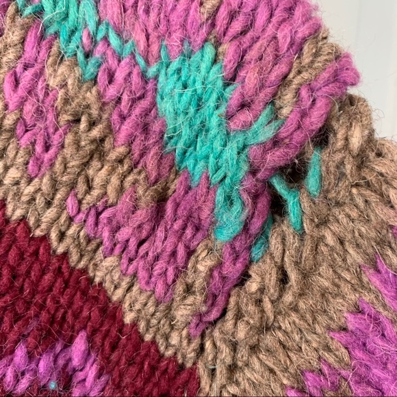 Sold🎈Vintage 90s Wool Sweater Collar Handmade Ecuador - Picture 8 of 14